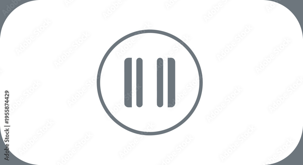 Obraz premium Pause button icon for media playback control.