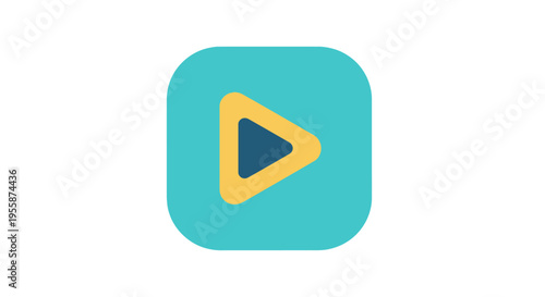 Play button icon in a rounded square representing multimedia playback.