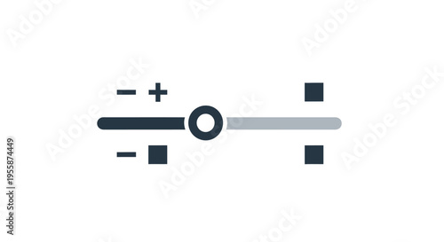 Horizontal slider control with plus and minus symbols.
