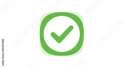 Green Checkmark Icon Symbolizing Approval and Completion.