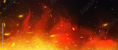 Fiery sparks and glowing embers background for intense video visuals
