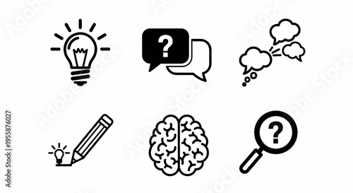 Creative Ideas and Problem Solving Concepts Set