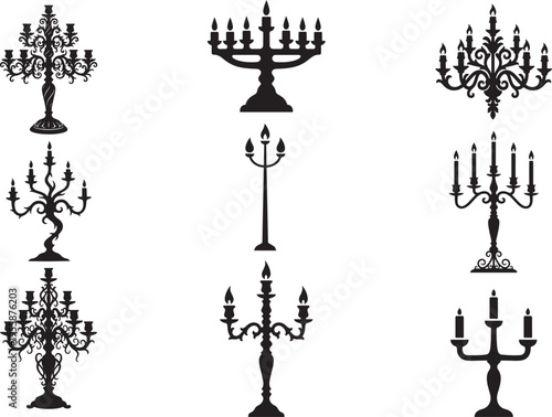 Decorative Candelabra Multi Candle Holder Silhouette