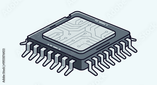 Closeup of a computer microchip.