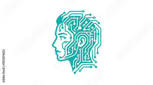 Circuit Board Human Face Profile.