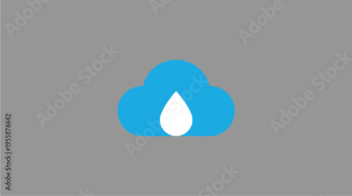 Cloud with single water drop.