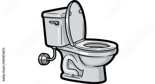 Toilet bowl with lid up.