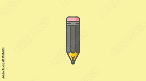 Colorful pencil with eraser.