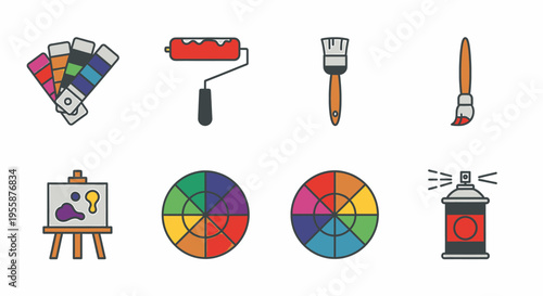 Artistic Tools and Color Swatches a Collection of Creative Items