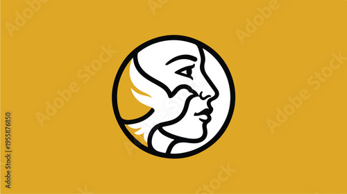 Face in Circle Logo Design.