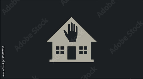 Hand on house no entry.