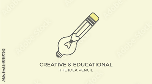 Pencil Light Bulb Idea Concept.