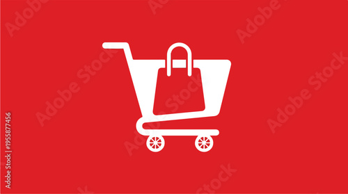 Shopping Cart Icon With Bag.