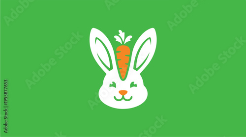 White rabbit with carrot face.