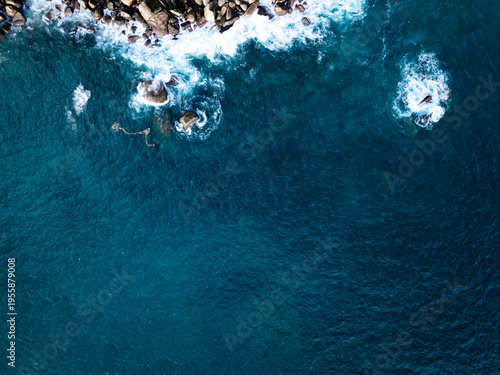 Top view sea surface waves texture background