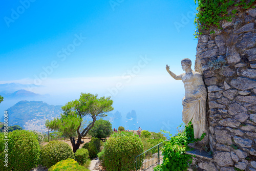 Wallpaper Mural View of sea and garden from mount Solaro of Capri island, Italy, retro toned Torontodigital.ca