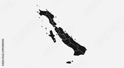 Map of Solomon Islands, Political Map with Provinces, Oceania