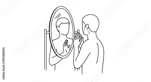 Man shaving in the morning.