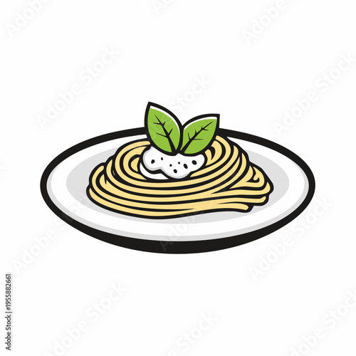 Pasta Teller Icon minimalistisch