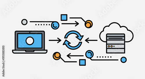 Cloud server data transfer diagram.