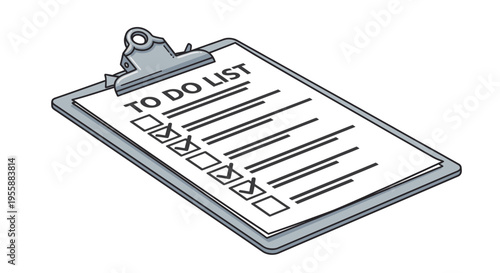 Clipboard with To Do List Paper.