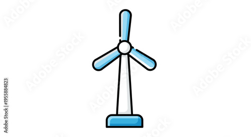 Clean Renewable Energy From Wind Turbines Icon Illustration