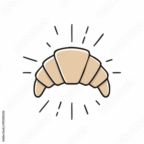 Croissant Icon minimalistisch