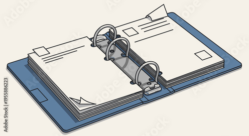 Binder with blank paper sheets inside.