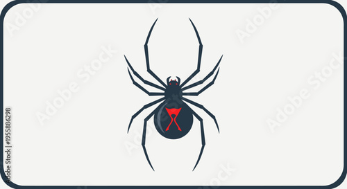 Black widow spider with red mark.