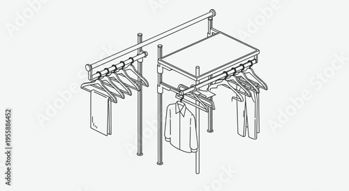 Clothing Organizer Rack with Shelves.