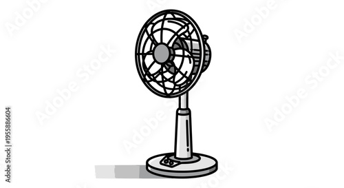 Electric fan on a stand.
