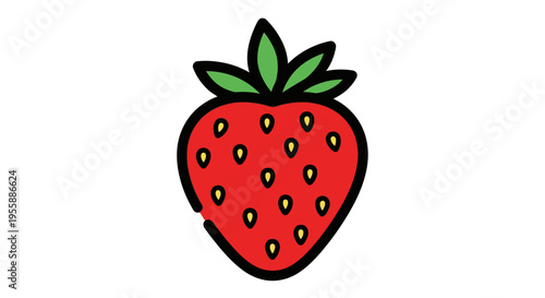 Fresh red strawberry illustration.