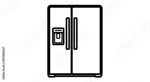 Fridge with two doors and handles.