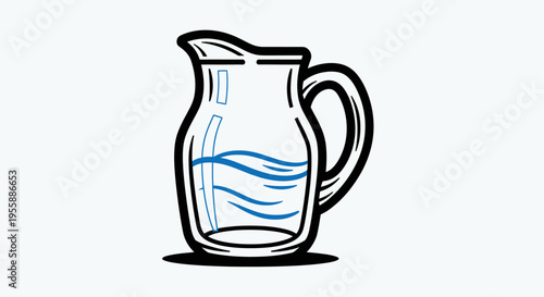Glass pitcher with water inside.