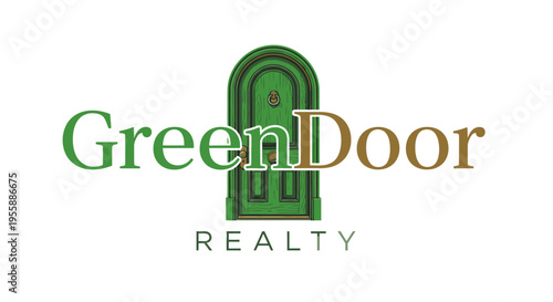 Green Door Realty Logo Design.