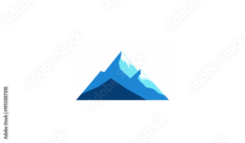 Minimal Blue Mountain Vector Simple Peak Illustration