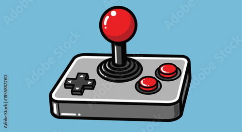 Retro arcade game controller joystick.