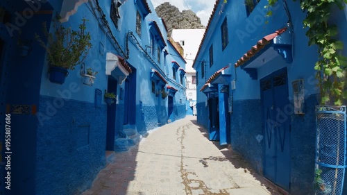 Walk On A Sunny Day In Chefchaouen, Morocco