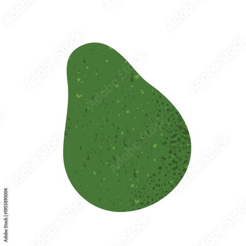 Whole avocado fruit. Fresh organic healthy food ingredient. Flat vector illustration isolated on white background.