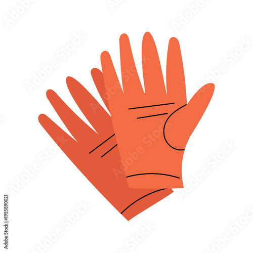 Garden gloves for hand protection. Equipment for gardening, planting and yard work. Flat vector illustration isolated on white background.