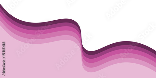 Purple abstract wave background with smooth curves and gradient layers. Modern Trendy design in vector Illustration