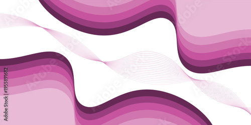 Purple abstract wave background with smooth curves and gradient layers. Modern Trendy design in vector Illustration