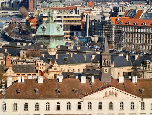 Fotografía Sunlit heritage buildings with distinctive domes and quaint alleyways reveal tim