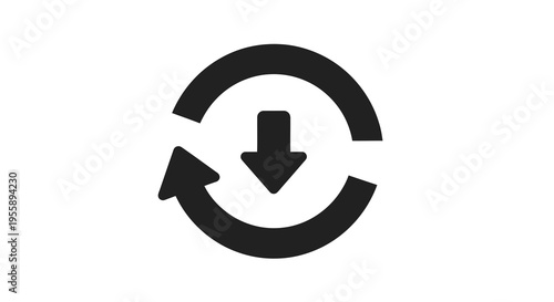Refresh Icon Vector Illustration, Modern Graphic, Download Symbol, Application Design, Update Concept