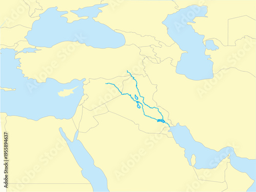River Tigris and Euphrates in the Present Day Ancient Mesopotamia Region