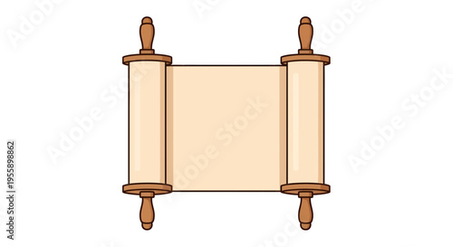 Scroll illustration, vector style graphic, ancient document, parchment paper, historical concept