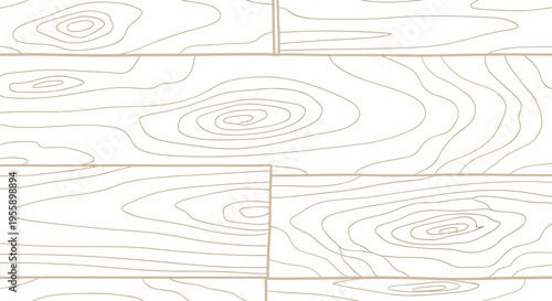Seamless wooden plank texture with natural grain and beige line vector illustration