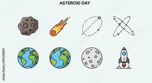 Asteroid Space Objects in Orbit.