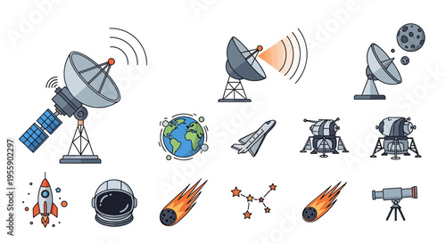 Canvas Print Satellite Dish Antenna Technology Equipment.