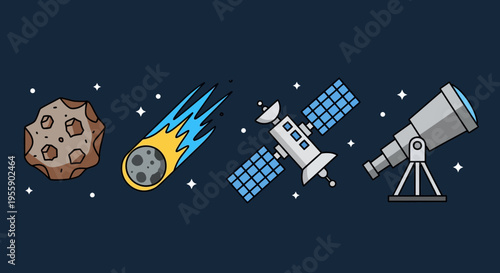 Space Objects and Astronomical Equipment.
